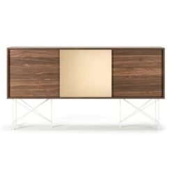 Vogue Sideboard 180H, Walnut/2W1B/White