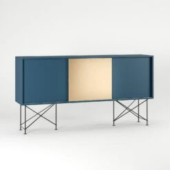 Vogue Sideboard 180H, Darkblue/2DB1B/Black -Maze Furni Shop decotique vogue sideboard 180 one brass door frame stand 44