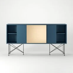 Vogue Sideboard 180H, Darkblue/2DB1B/Black -Maze Furni Shop decotique vogue sideboard 180 one brass door frame stand 47