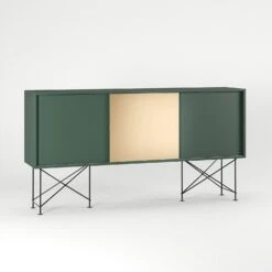 Vogue Sideboard 180H, Green/2G1B/Black -Maze Furni Shop decotique vogue sideboard 180 one brass door frame stand 86