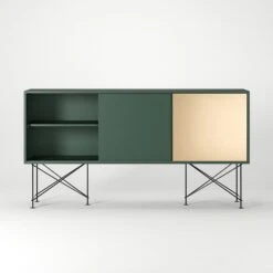 Vogue Sideboard 180H, Green/2G1B/Black -Maze Furni Shop decotique vogue sideboard 180 one brass door frame stand 88
