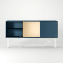 Vogue Sideboard 180H, Darkblue/1DB2B/White -Maze Furni Shop decotique vogue sideboard 180 two brass doors frame stand 140