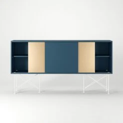 Vogue Sideboard 180H, Darkblue/1DB2B/White -Maze Furni Shop decotique vogue sideboard 180 two brass doors frame stand 141