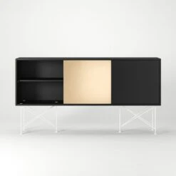 Vogue Sideboard 180H, Antracit/1A2B/White -Maze Furni Shop decotique vogue sideboard 180 two brass doors frame stand 147