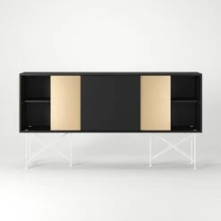 Vogue Sideboard 180H, Antracit/1A2B/White -Maze Furni Shop decotique vogue sideboard 180 two brass doors frame stand 148