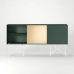 Vogue Sideboard 180H, Green/1G2B/White -Maze Furni Shop decotique vogue sideboard 180 two brass doors frame stand 161