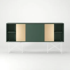 Vogue Sideboard 180H, Green/1G2B/White -Maze Furni Shop decotique vogue sideboard 180 two brass doors frame stand 162