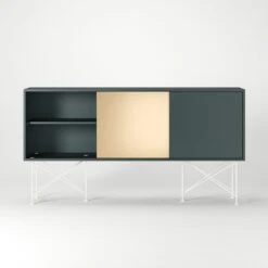 Vogue Sideboard 180H, Grey/1G2B/White -Maze Furni Shop decotique vogue sideboard 180 two brass doors frame stand 168