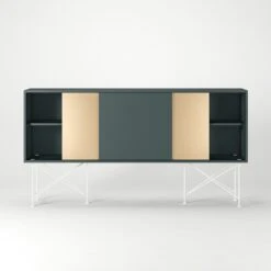 Vogue Sideboard 180H, Grey/1G2B/White -Maze Furni Shop decotique vogue sideboard 180 two brass doors frame stand 169