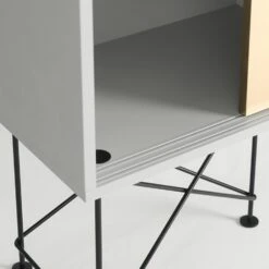 Vogue Sideboard 180H, White/1W2B/Black -Maze Furni Shop decotique vogue sideboard 180 two brass doors frame stand 27