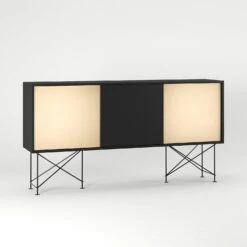 Vogue Sideboard 180H, Antracit/1A2B/Black -Maze Furni Shop decotique vogue sideboard 180 two brass doors frame stand 40
