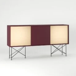 Vogue Sideboard 180H, Wine Red/1WR2B/Black -Maze Furni Shop decotique vogue sideboard 180 two brass doors frame stand 47