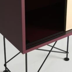 Vogue Sideboard 180H, Wine Red/1WR2B/Black -Maze Furni Shop decotique vogue sideboard 180 two brass doors frame stand 48