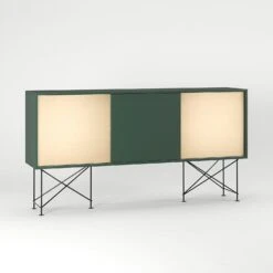 Vogue Sideboard 180H, Green/1G2B/Black -Maze Furni Shop decotique vogue sideboard 180 two brass doors frame stand 54