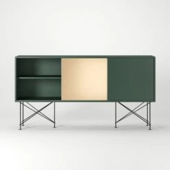 Vogue Sideboard 180H, Green/1G2B/Black -Maze Furni Shop decotique vogue sideboard 180 two brass doors frame stand 56