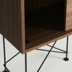 Vogue Sideboard 180H, Walnut/3W/Black -Maze Furni Shop decotique vogue sideboard 180 with frame stand 114