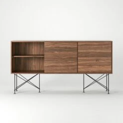 Vogue Sideboard 180H, Walnut/3W/Black -Maze Furni Shop decotique vogue sideboard 180 with frame stand 115