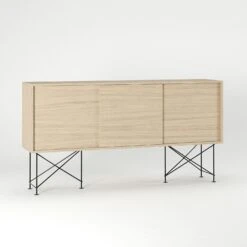 Vogue Sideboard 180H, White Oak/3WO/Black 8 Vogue Sideboard 180H, White Oak/3WO/Black -Maze Furni Shop decotique vogue sideboard 180 with frame stand 127