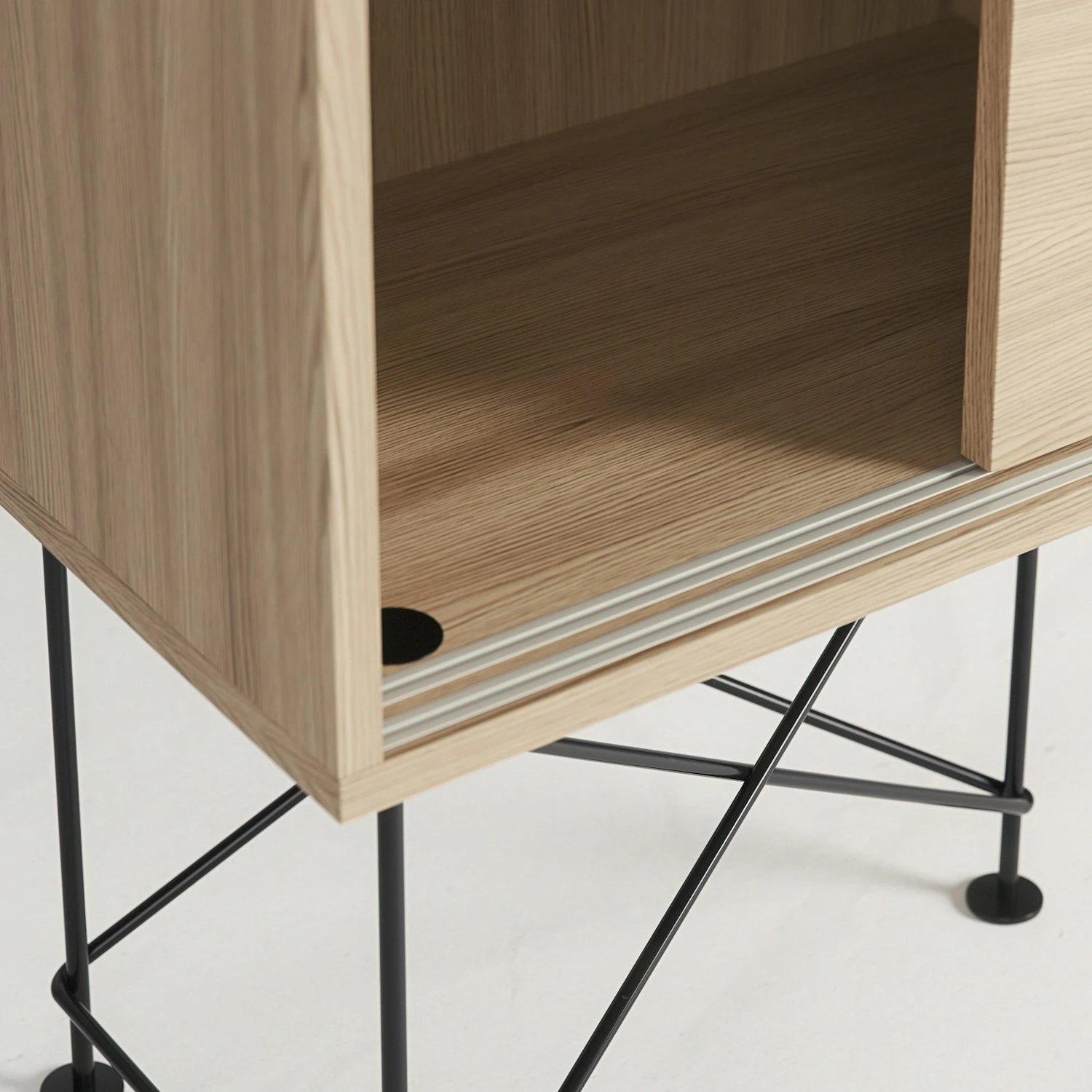 Vogue Sideboard 180H, White Oak/3WO/Black 4 Vogue Sideboard 180H, White Oak/3WO/Black - Image 4