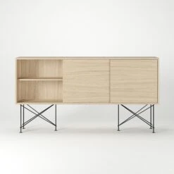 Vogue Sideboard 180H, White Oak/3WO/Black 10 Vogue Sideboard 180H, White Oak/3WO/Black -Maze Furni Shop decotique vogue sideboard 180 with frame stand 129