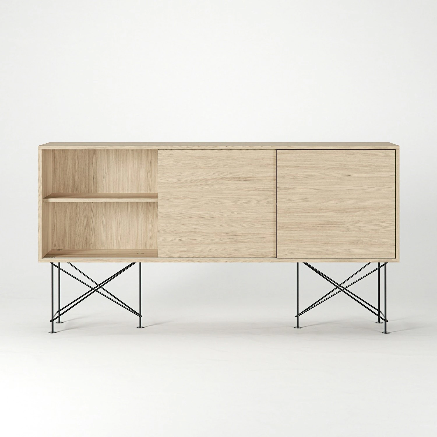 Vogue Sideboard 180H, White Oak/3WO/Black 5 Vogue Sideboard 180H, White Oak/3WO/Black - Image 5