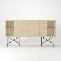 Vogue Sideboard 180H, White Oak/3WO/Black 11 Vogue Sideboard 180H, White Oak/3WO/Black -Maze Furni Shop decotique vogue sideboard 180 with frame stand 130