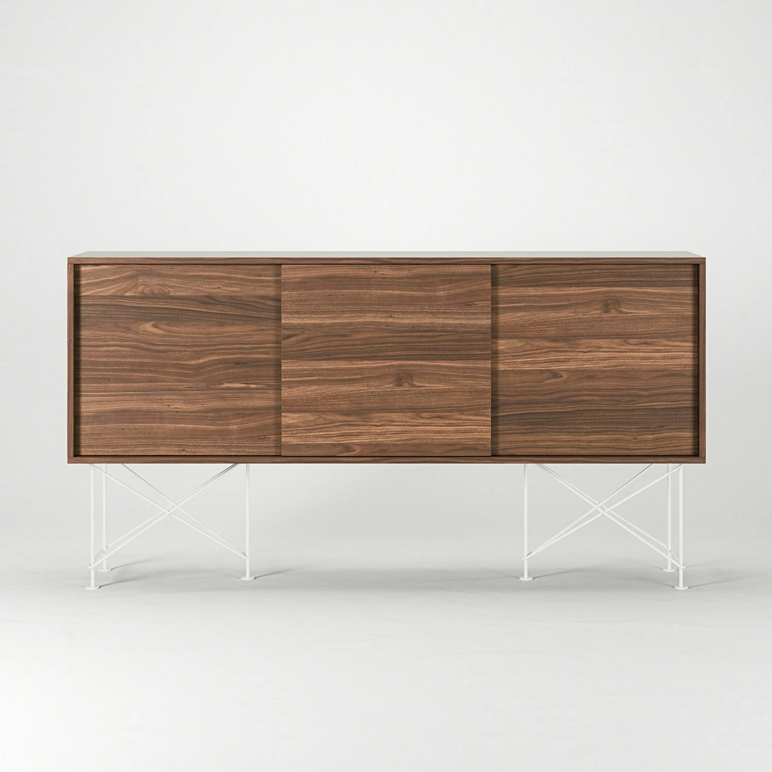 Vogue Sideboard 180H, Walnut/3W/White 2 Vogue Sideboard 180H, Walnut/3W/White - Image 2