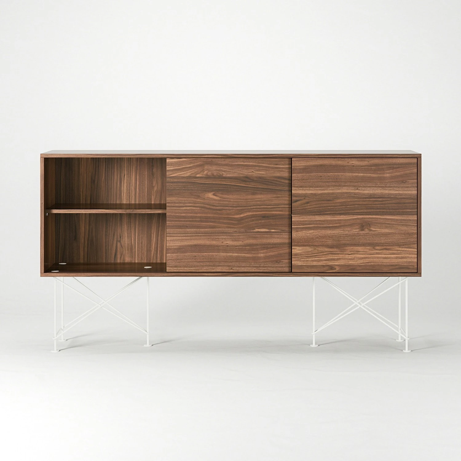 Vogue Sideboard 180H, Walnut/3W/White 5 Vogue Sideboard 180H, Walnut/3W/White - Image 5