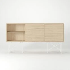 Vogue Sideboard 180H, White Oak/3WO/White -Maze Furni Shop decotique vogue sideboard 180 with frame stand 192