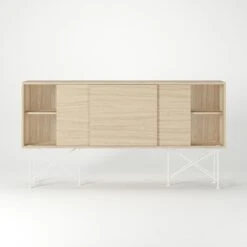 Vogue Sideboard 180H, White Oak/3WO/White -Maze Furni Shop decotique vogue sideboard 180 with frame stand 193