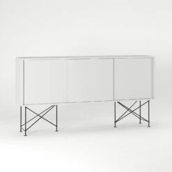 Vogue Sideboard 180H, White/3W/Black -Maze Furni Shop decotique vogue sideboard 180 with frame stand 29