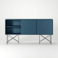 Vogue Sideboard 180H, Darkblue/3DB/Black -Maze Furni Shop decotique vogue sideboard 180 with frame stand 45