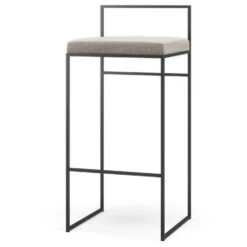 Bar Stool With Backrest Outdoor 90 Cm, Taupe