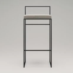 Bar Stool With Backrest Outdoor 90 Cm, Taupe -Maze Furni Shop department bar stool outdoor with backrest sunbrella 36