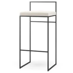 Bar Stool With Backrest Outdoor 90 Cm, Silver Grey