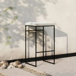 Bar Stool Outdoor Without Backrest 76 Cm, Silver Grey -Maze Furni Shop department bar stool outdoor without backrest sunbrella 45