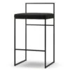 Bar Stool With Backrest 80 Cm, Black / Black Velvet