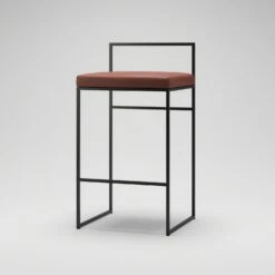 Bar Stool With Backrest 80 Cm, Black / Brown Leather -Maze Furni Shop department bar stool with backrest 80 cm 17