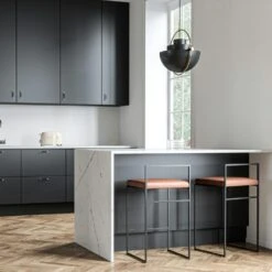 Bar Stool With Backrest 80 Cm, Black / Brown Leather -Maze Furni Shop department bar stool with backrest 80 cm 19