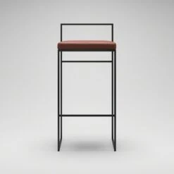 Bar Stool With Backrest 90 Cm, Black / Brown Leather -Maze Furni Shop department bar stool with backrest 90 cm 10