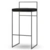 Bar Stool With Backrest 90 Cm, Grey / Black Velvet