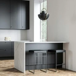 Bar Stool Without Backrest 67 Cm, Black / Black Leather -Maze Furni Shop department bar stool without backrest 67 cm 11