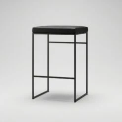 Bar Stool Without Backrest 67 Cm, Black / Black Leather -Maze Furni Shop department bar stool without backrest 67 cm 9