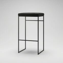 Bar Stool Without Backrest 77 Cm, Black / Black Velvet -Maze Furni Shop department bar stool without backrest 77 cm 2