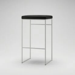 Bar Stool Without Backrest 77 Cm, White / Black Velvet -Maze Furni Shop department bar stool without backrest 77 cm 25