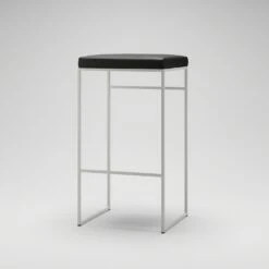 Bar Stool Without Backrest 77 Cm, White / Black Leather -Maze Furni Shop department bar stool without backrest 77 cm 32