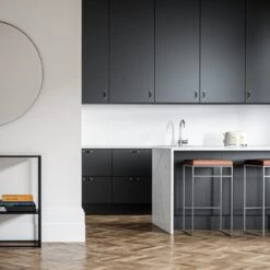 Bar Stool Without Backrest 77 Cm, Grey / Brown Leather -Maze Furni Shop department bar stool without backrest 77 cm 64