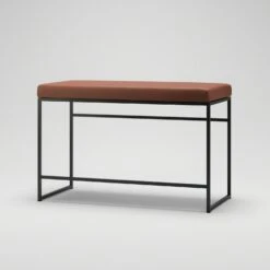 Bench, Black / Brown Leather -Maze Furni Shop department bench 13