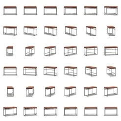 Bench, Black / Brown Leather -Maze Furni Shop department bench 16