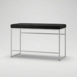 Bench, White / Black Velvet -Maze Furni Shop department bench 19